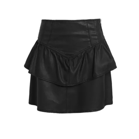 All Saints Dresses & Skirts - NWT ALL SAINTS Black Andy Coated Denim Skirt Size US 6